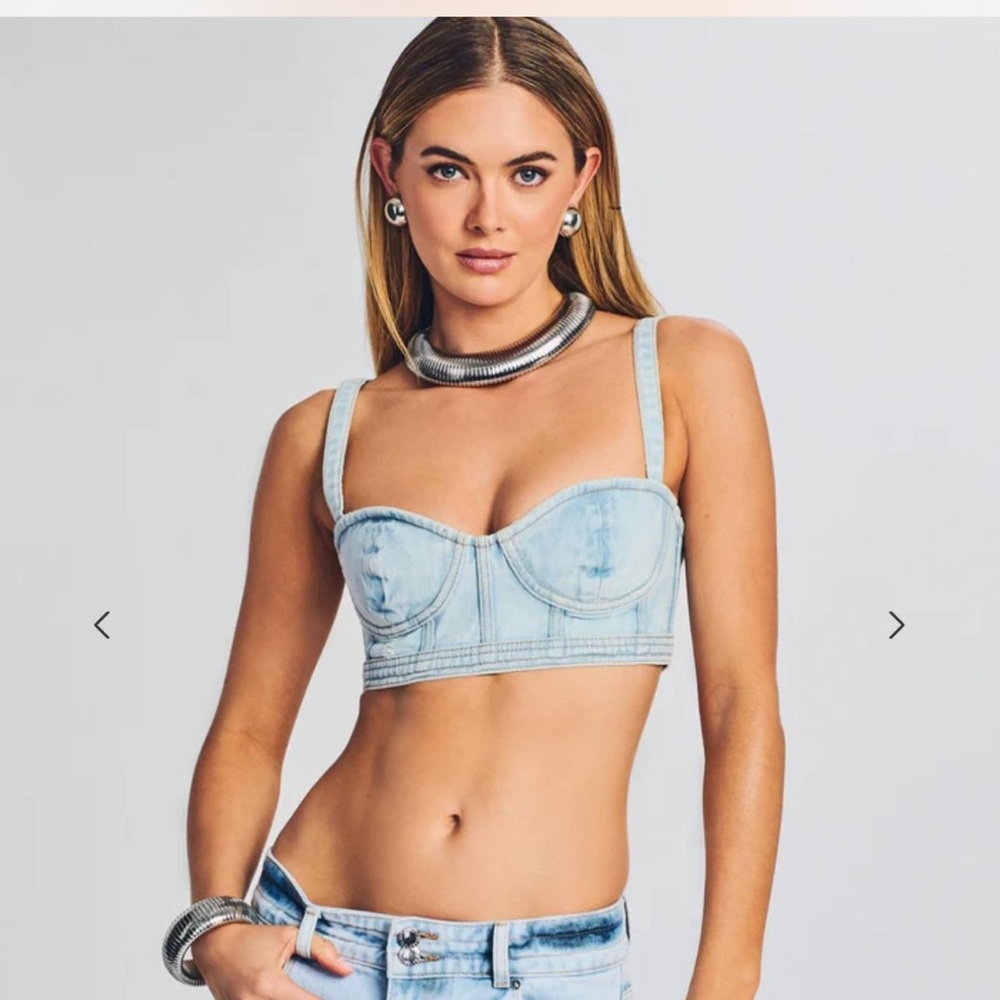 Retrofete elyse denim top
